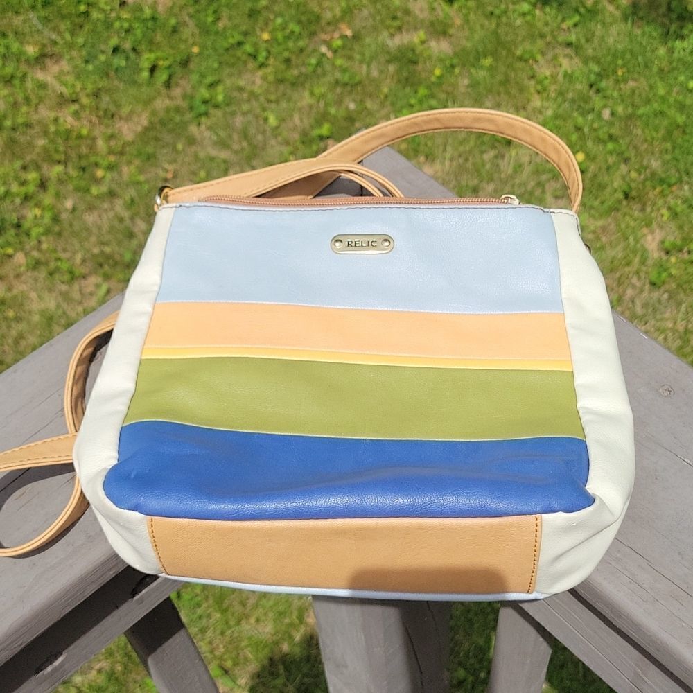 Relic color stripe faux leather purse shoulder bag
